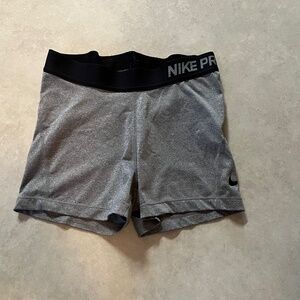 Nike pro athletic shorts. Small. Wide waistband. Gray.